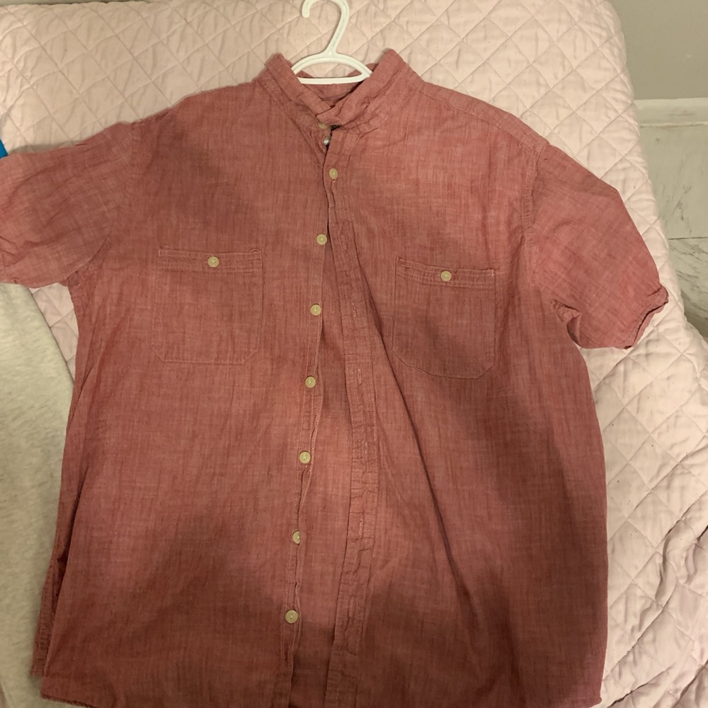 Red button up shirt